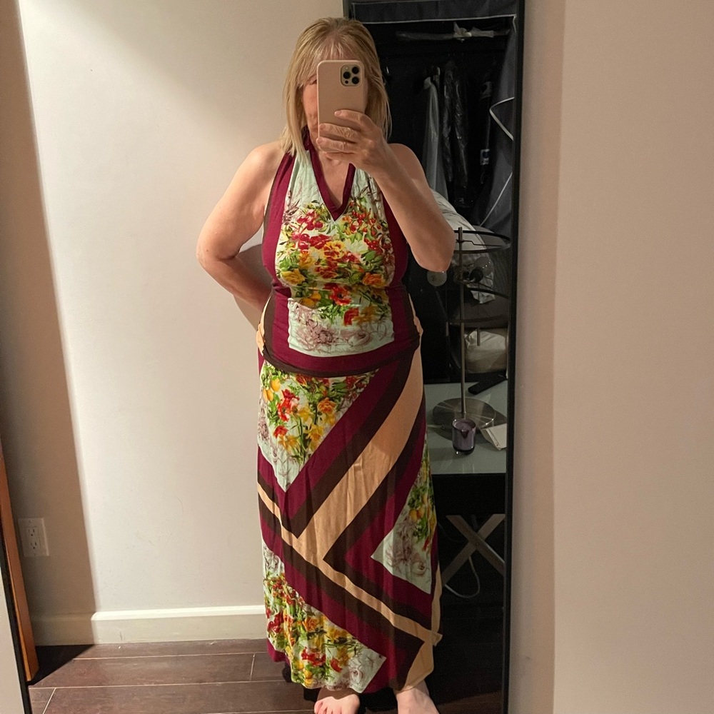 VINTAGE Floral Geometric Patterned Skirt - Picture 2 of 16